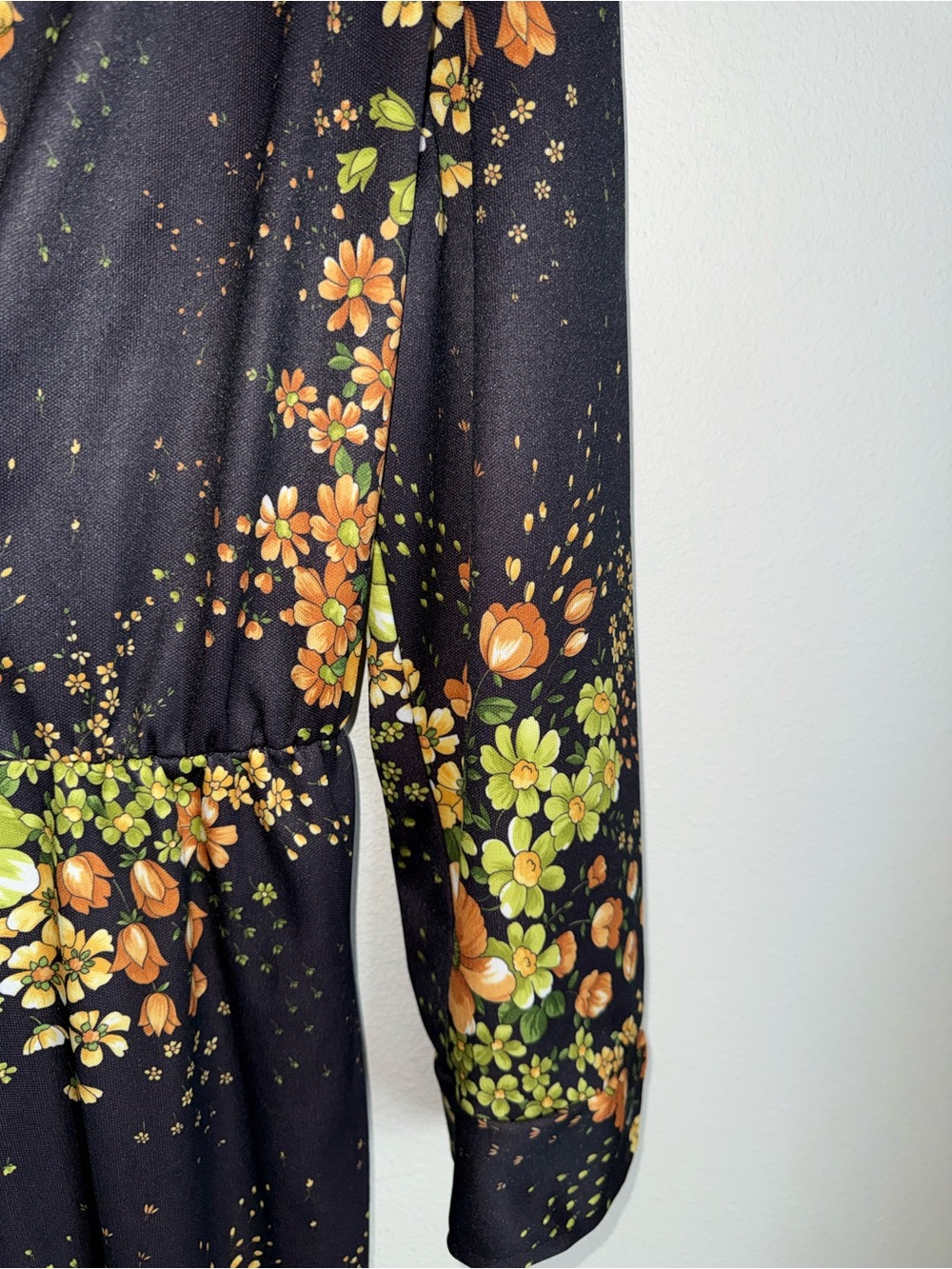 Vintage 1970s Sears Fashions Autumn Floral Maxi Dress - Picture 6 of 10